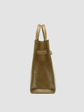 SADDLE 015 - Beige Leather and Linen Handle Bag