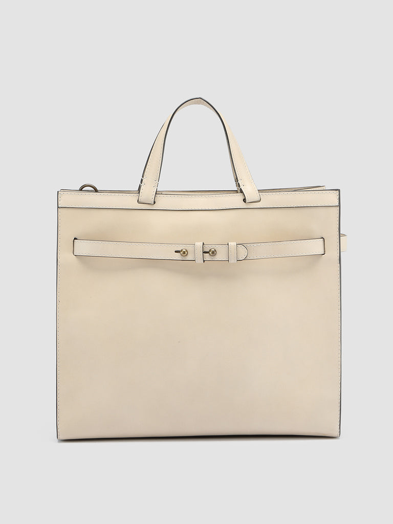 SADDLE 015 - Ivory Leather Handle Bag