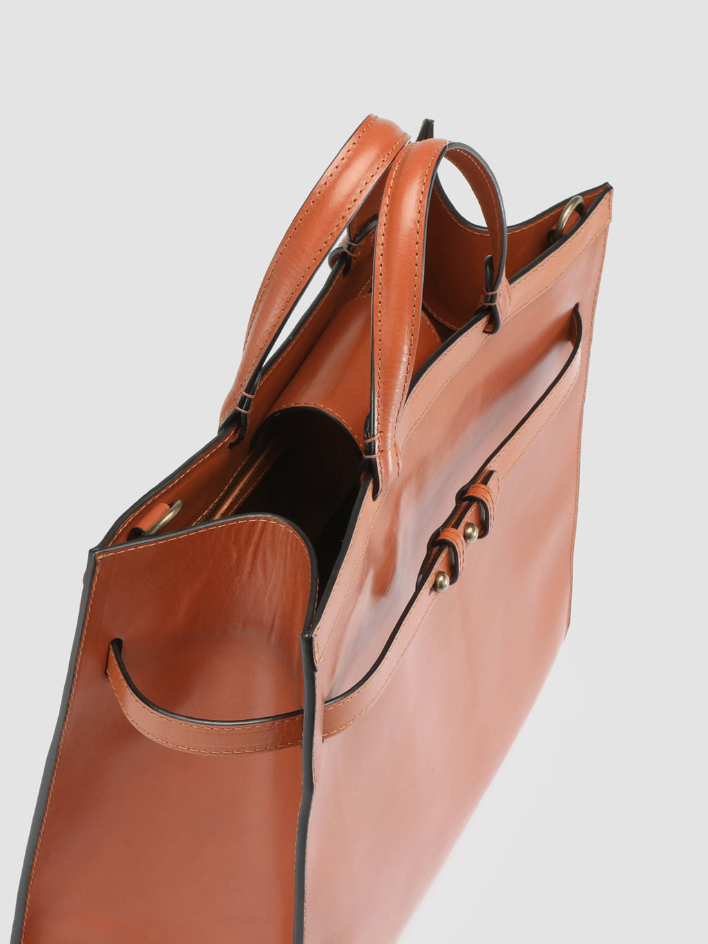 SADDLE 015 - Orange Leather Handle Bag