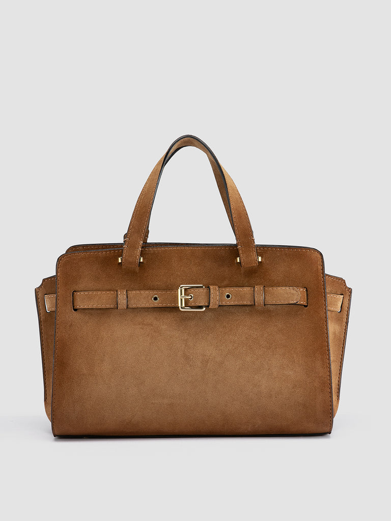 SADDLE 019 - Brown Suede Handle Bag