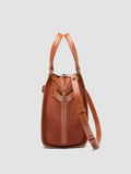 SADDLE 07 - Brown Leather and Linen Handle Bag