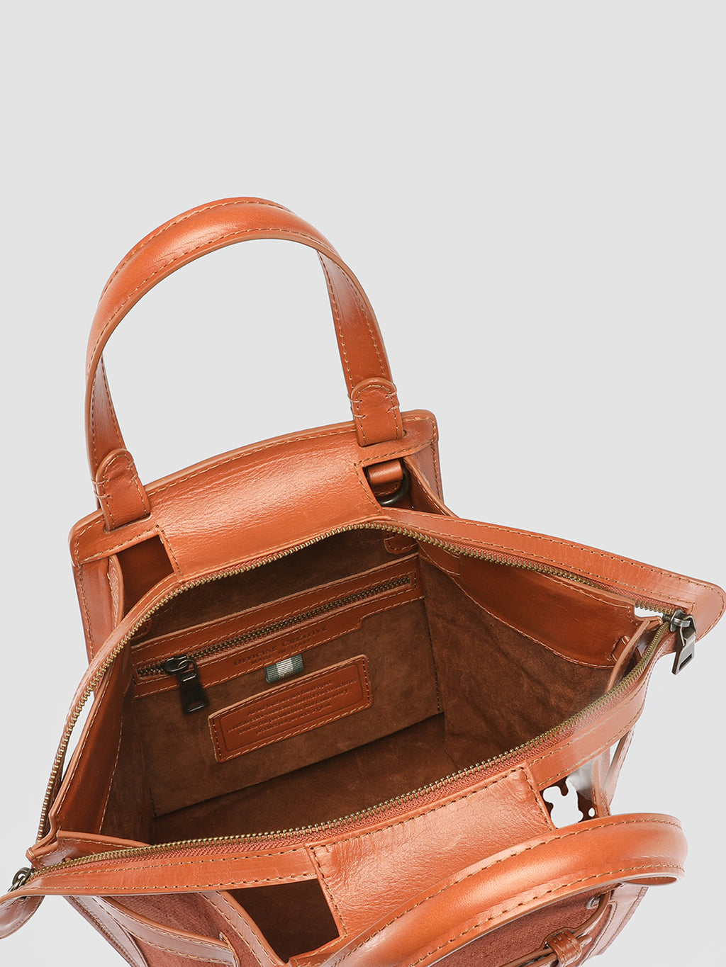 SADDLE 07 - Brown Leather and Linen Handle Bag