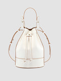 SADDLE 08 - White Leather Bucket Bag