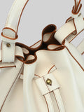 SADDLE 08 - White Leather Bucket Bag