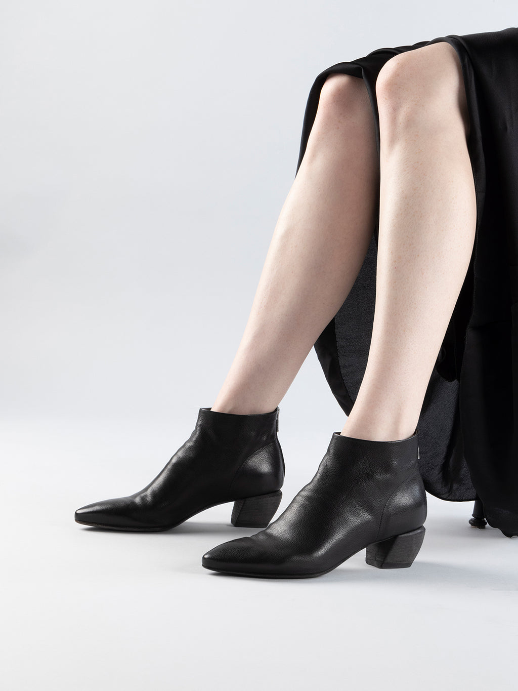 SALLY 001 - Black Leather Booties