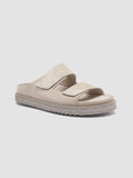 SANDS 002 - White Suede Slide Sandals