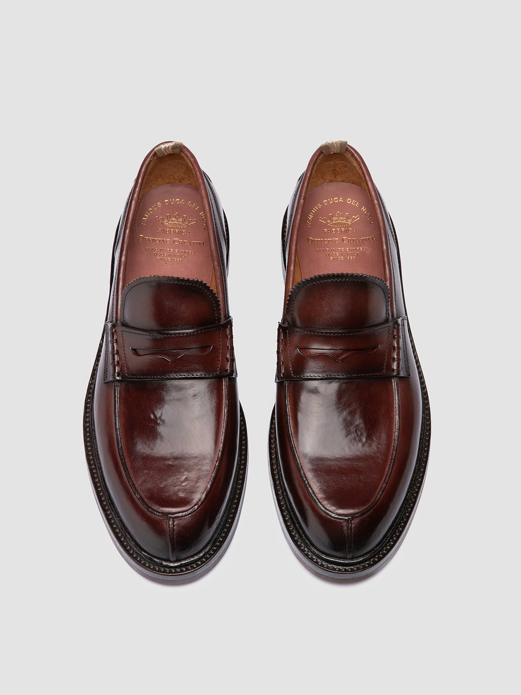 SAX FLEXI 001 - Burgundy Leather Penny Loafers