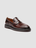 SAX FLEXI 001 - Burgundy Leather Penny Loafers