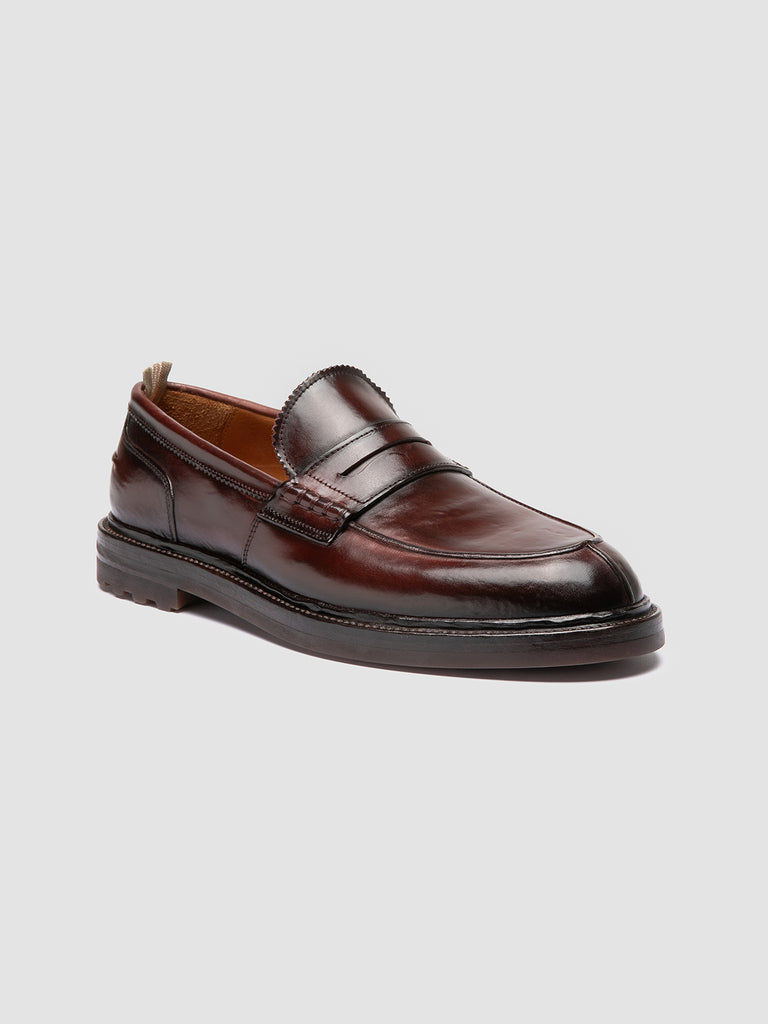 SAX FLEXI 001 - Burgundy Leather Penny Loafers