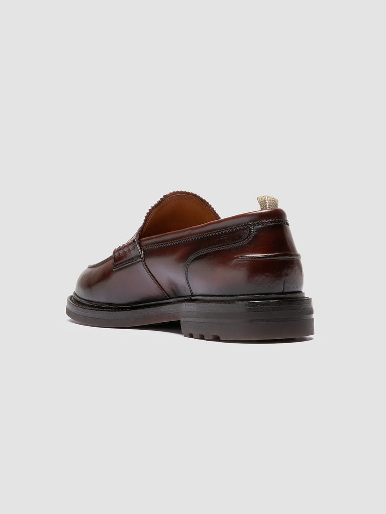 SAX FLEXI 001 - Burgundy Leather Penny Loafers