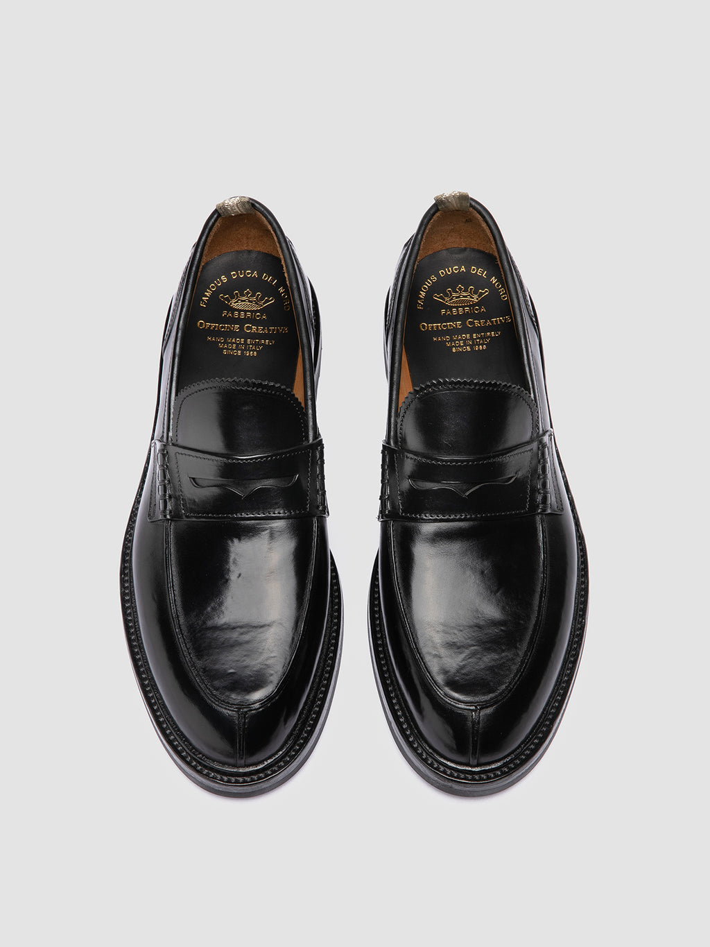 SAX FLEXI 001 - Black Leather Penny Loafers