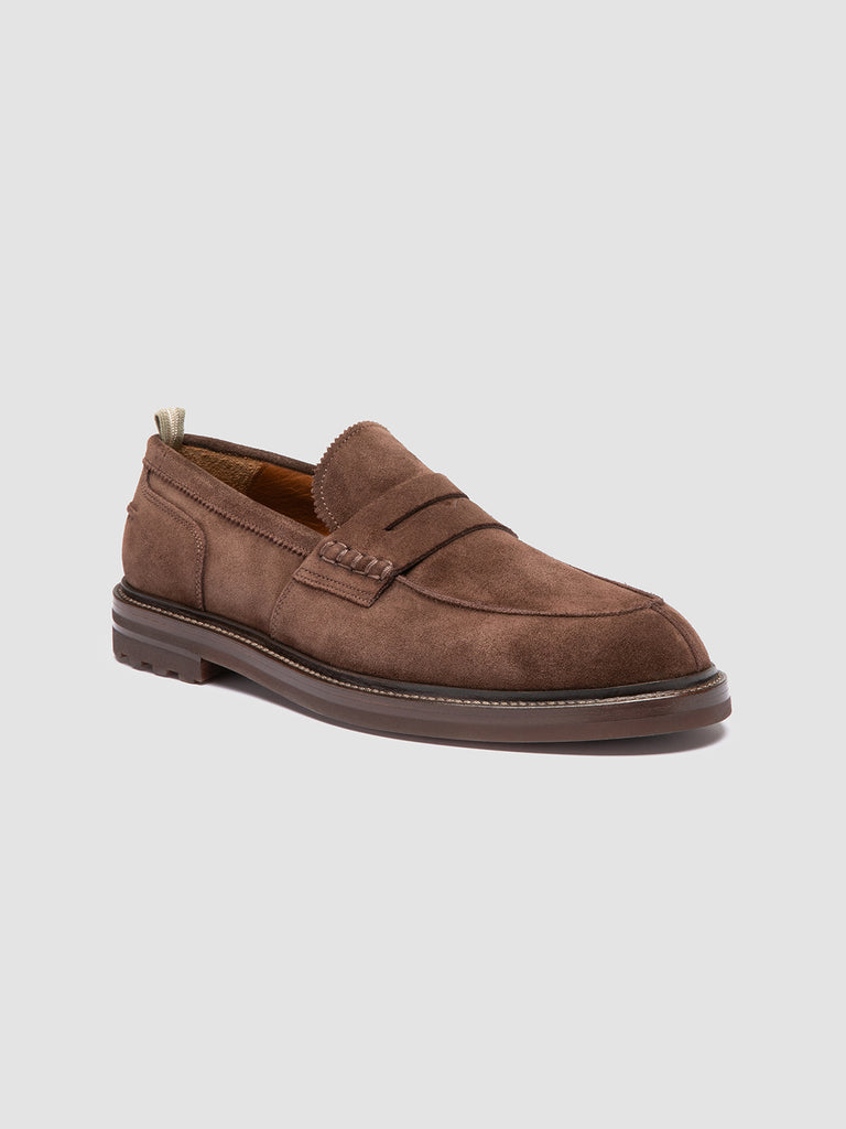 SAX FLEXI 001 - Brown Suede Penny Loafers
