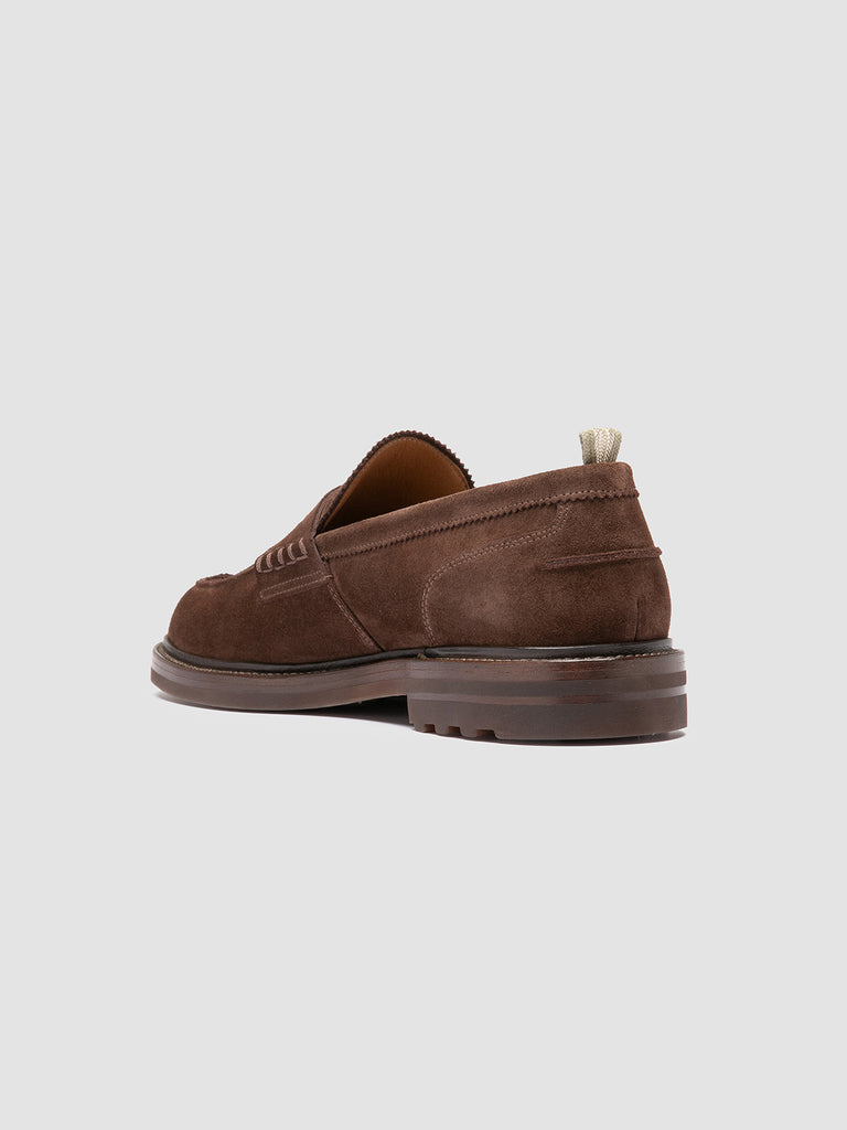SAX FLEXI 001 - Brown Suede Penny Loafers