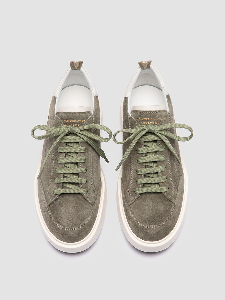 SEQUEL 101 - Green Suede Low-Top Sneakers