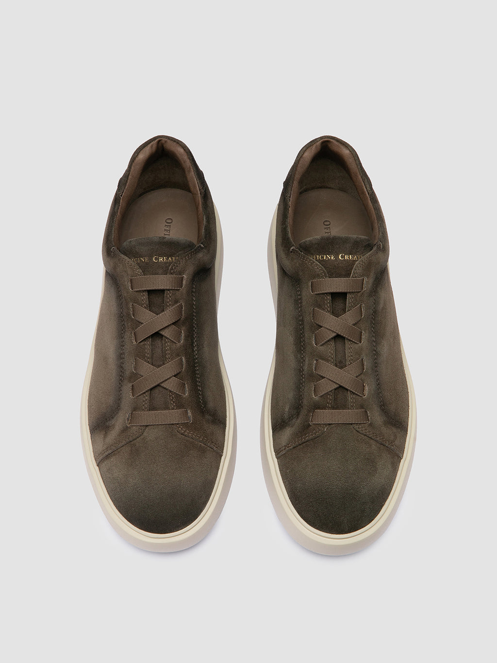 SLOUCH 001 - Grüne Sneakers aus Wildleder - image 2,side view