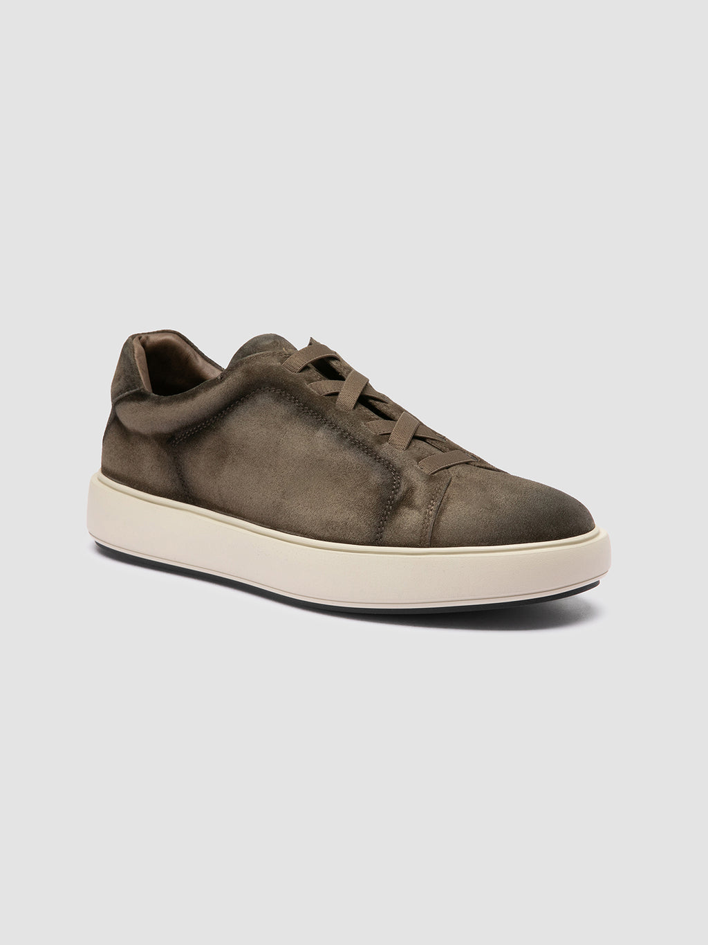 SLOUCH 001 - Grüne Sneakers aus Wildleder - image 3,side view