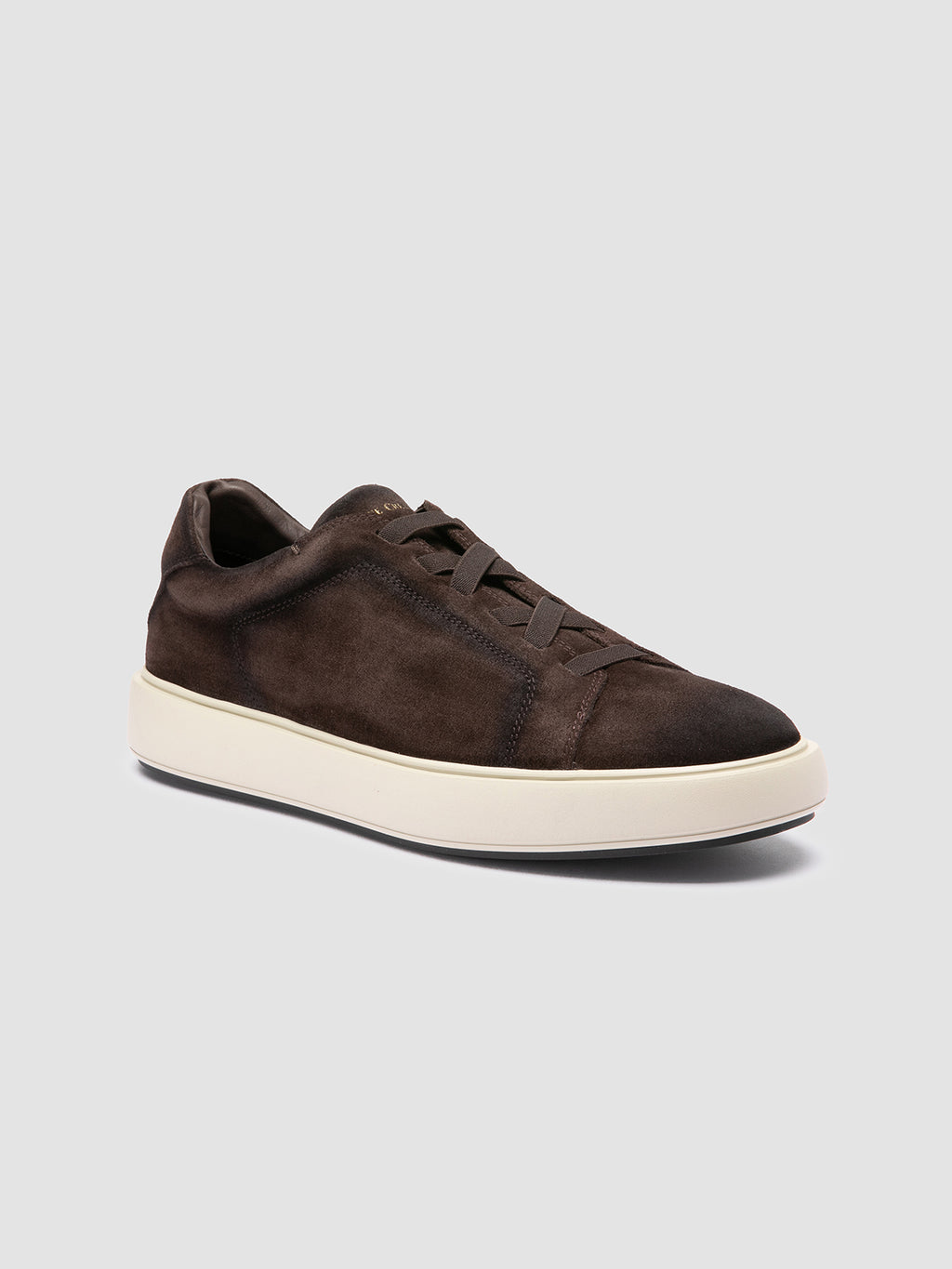 SLOUCH 001 - Sneakers in Pelle Scamosciata Marrone - image 3,side view