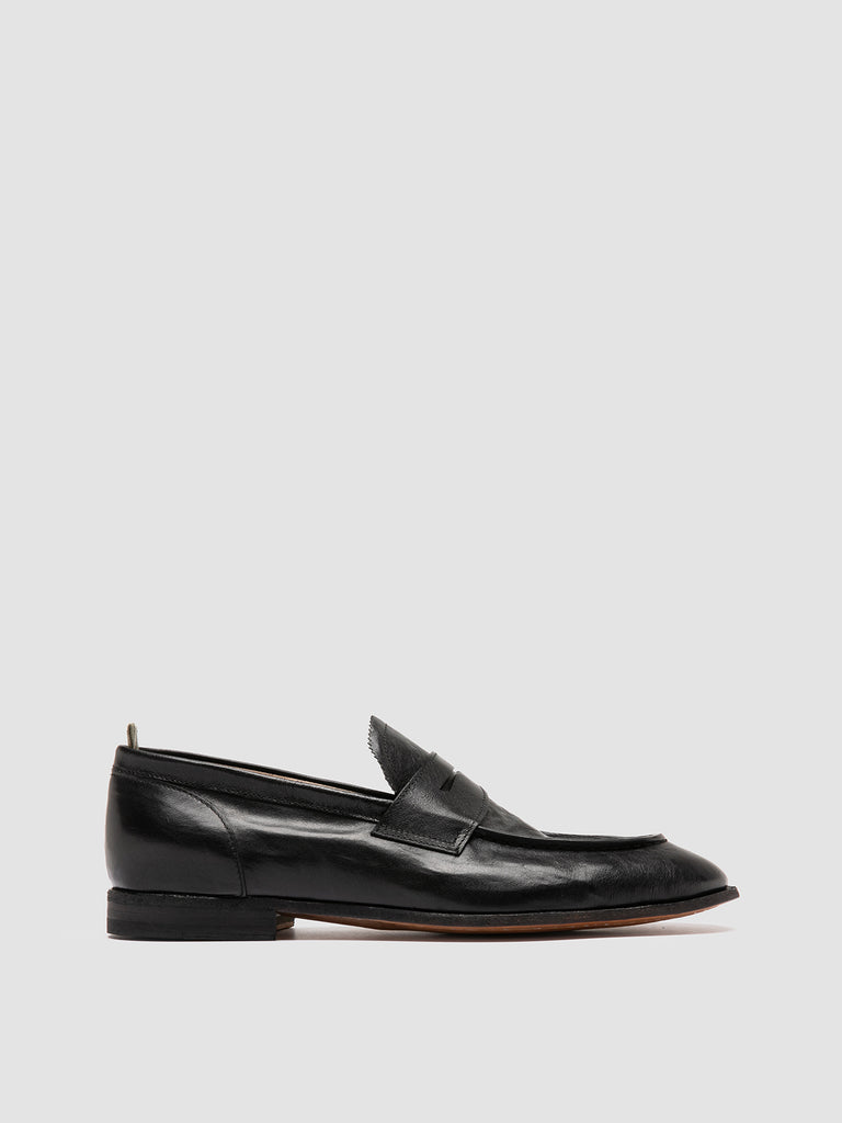 SOLITUDE 001 - Black Leather Penny Loafers