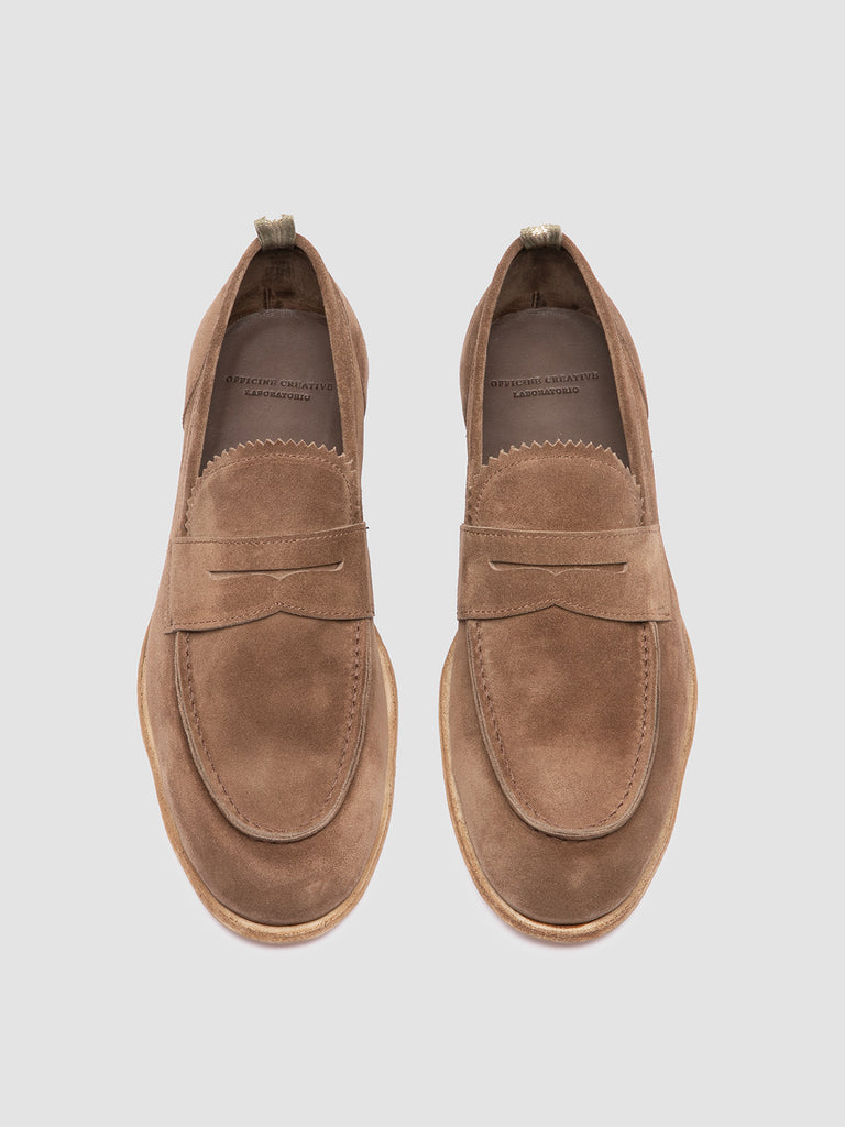 SOLITUDE 001 - Taupe Suede Penny Loafers