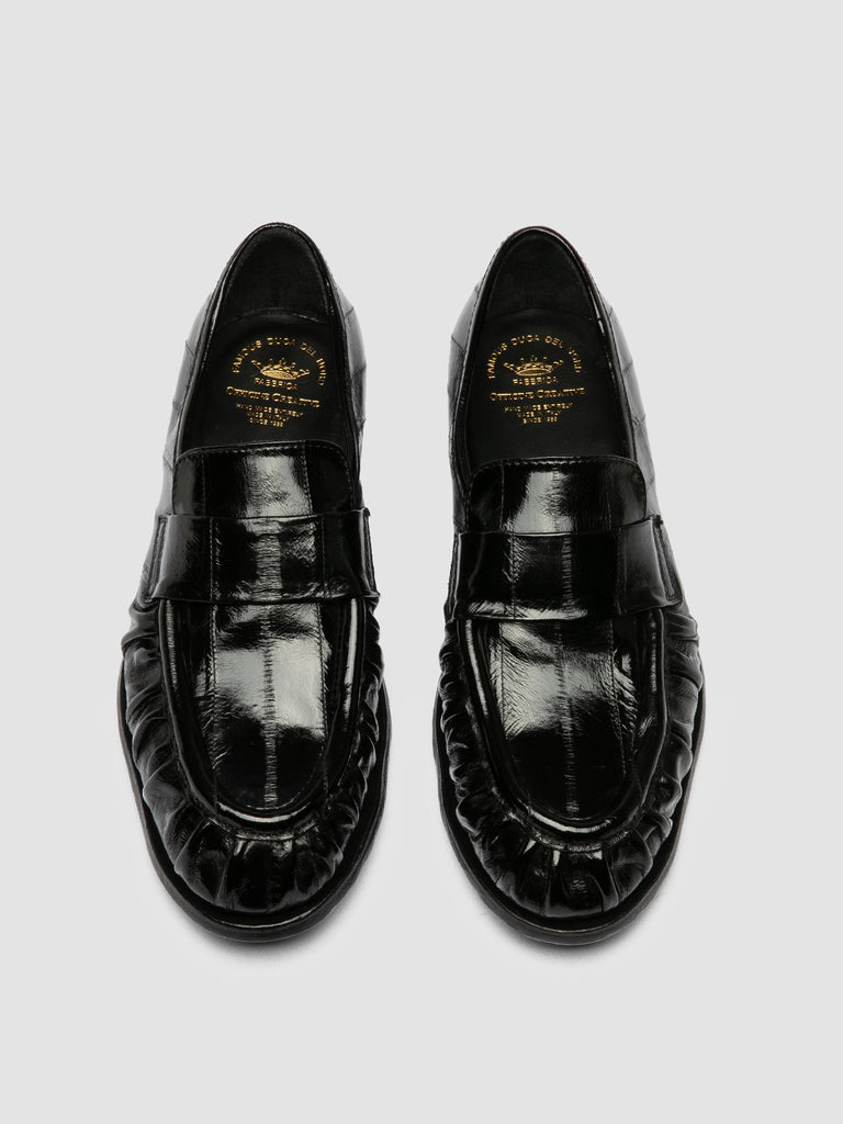 SOLITUDE 107 - Black Leather Penny Loafers