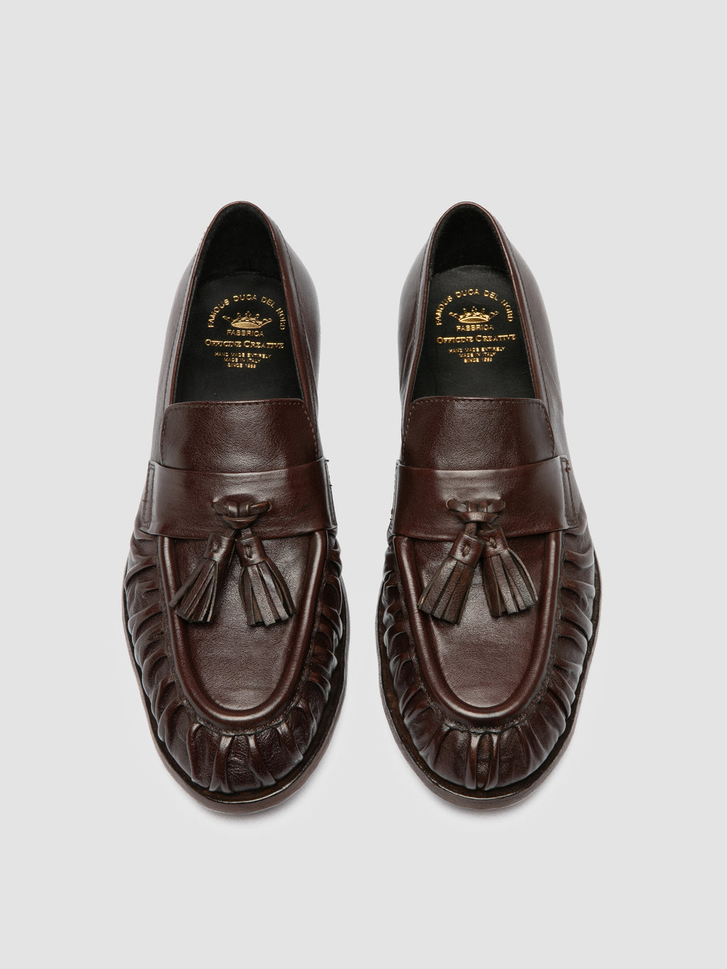 SOLITUDE 108 - Brown Leather Tassel Loafers