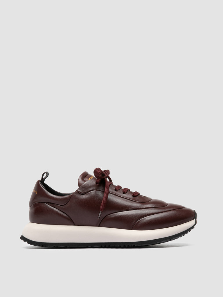 SOLSTICE 101 - Burgundy Leather Sneakers