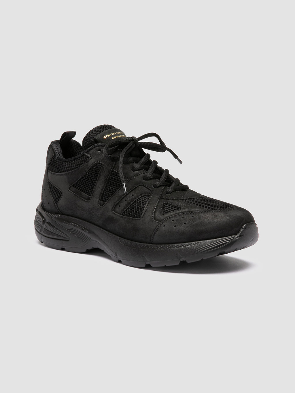 SUPURBIA 001 - Black Leather and Suede Low Top Sneakers