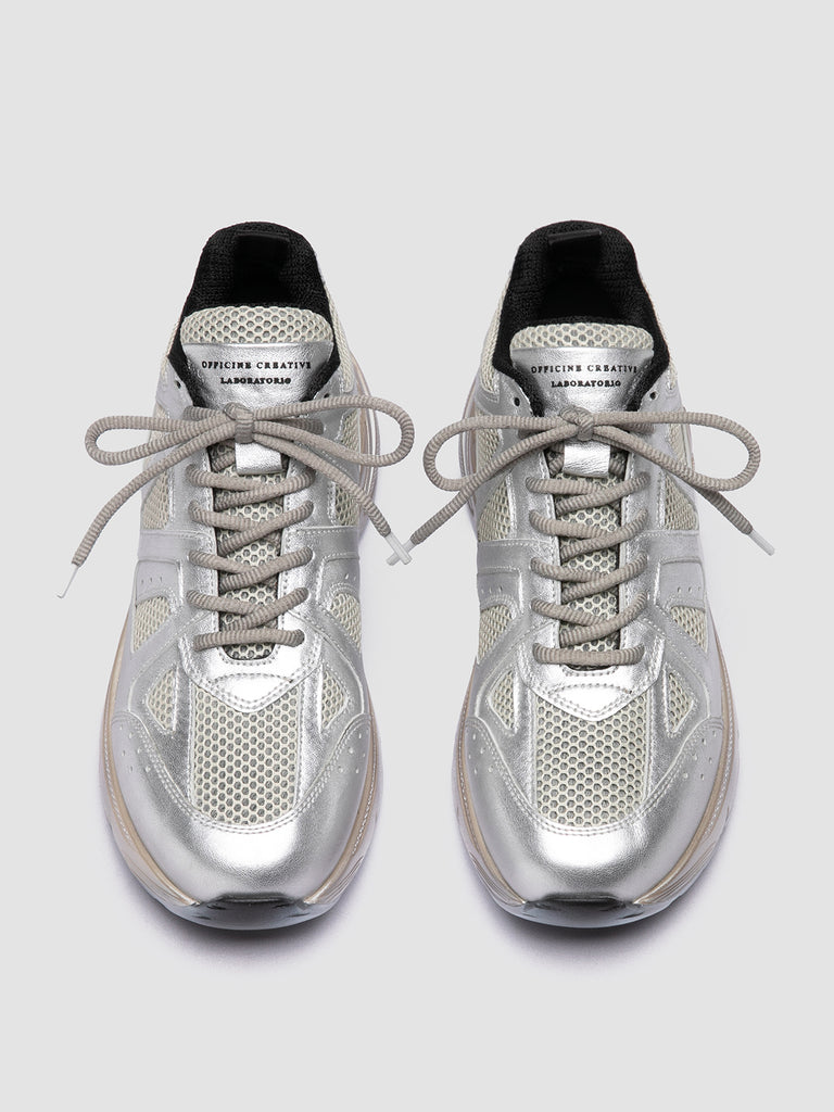 SUPURBIA 101 - Metallic Leather & Mesh Low Top Sneakers