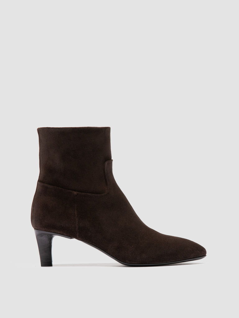SUZY 005 - Brown Suede Zipped Boots