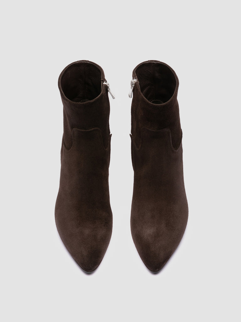 SUZY 005 - Brown Suede Zipped Boots