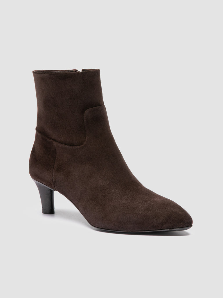SUZY 005 - Brown Suede Zipped Boots