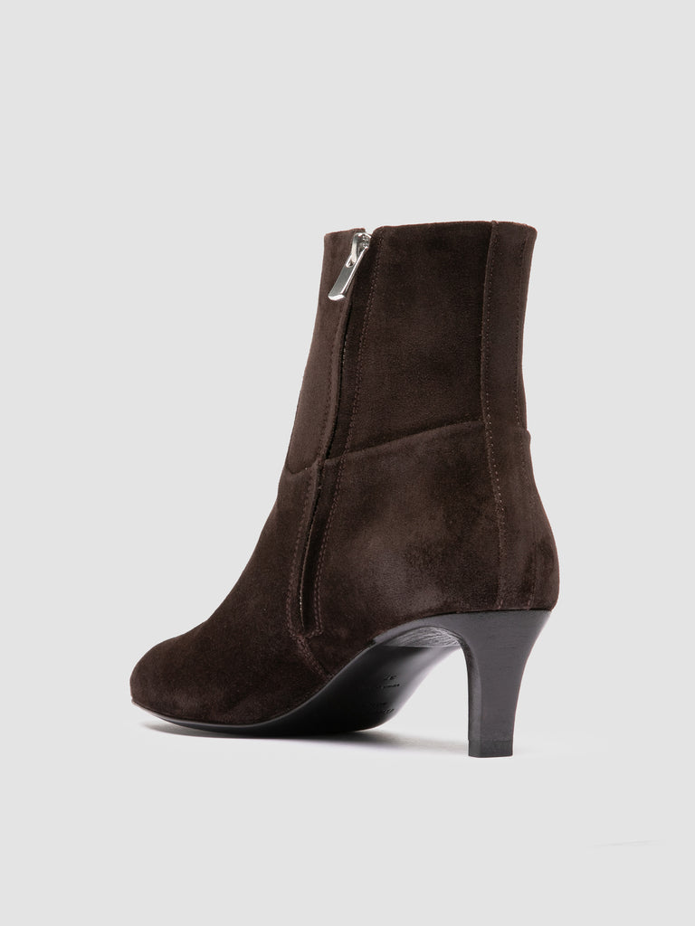 SUZY 005 - Brown Suede Zipped Boots