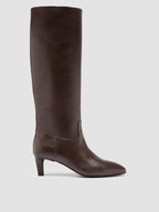 SUZY 006 - Brown Leather Zipped Boots