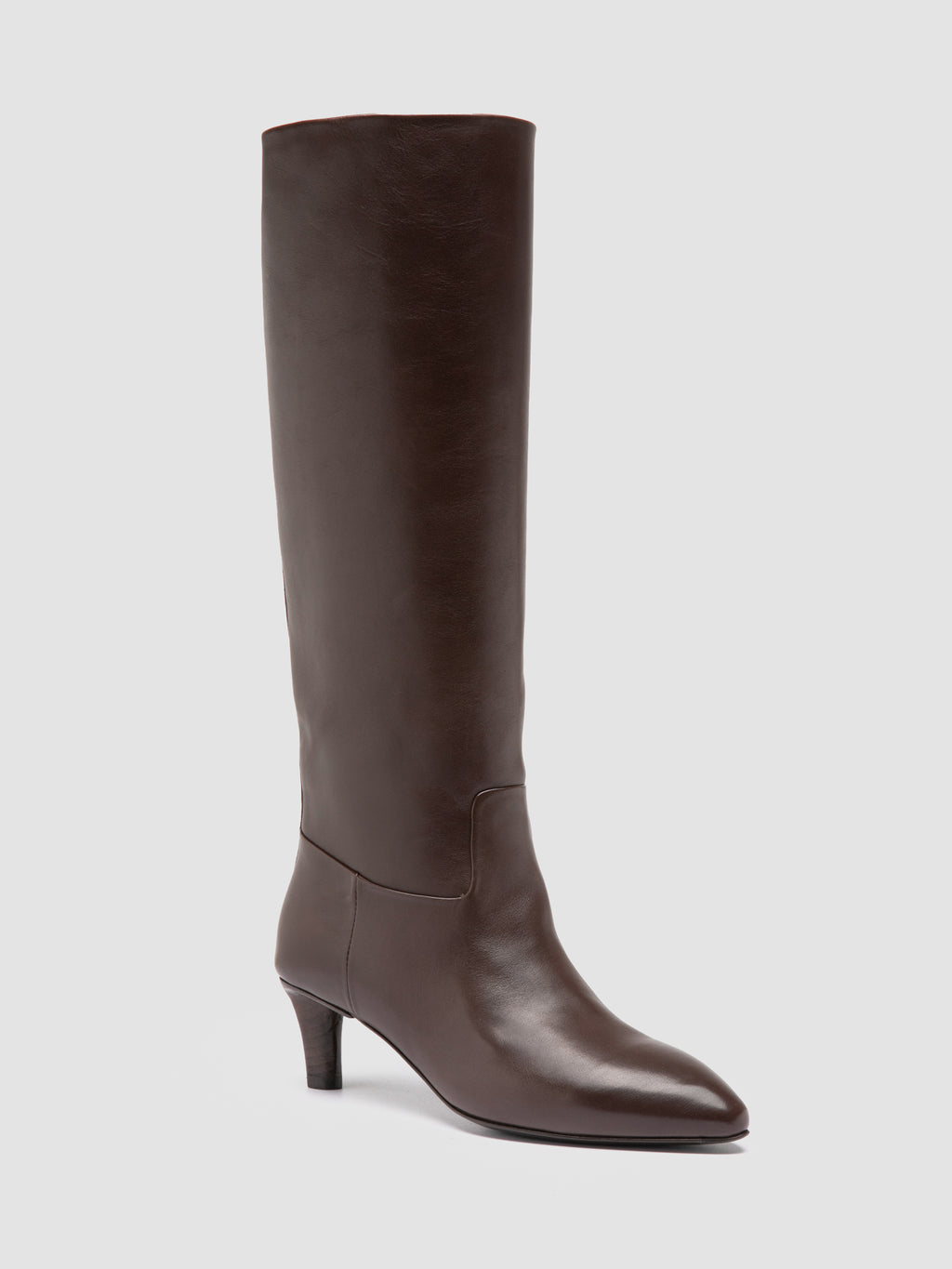 SUZY 006 - Brown Leather Zipped Boots - image 3,side view