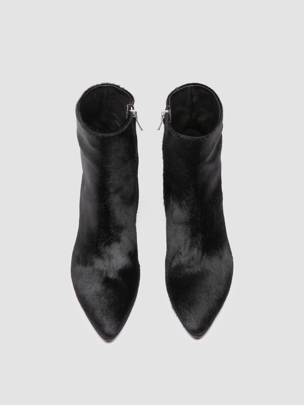 SUZY 008 - Black Leather Zipped Boots