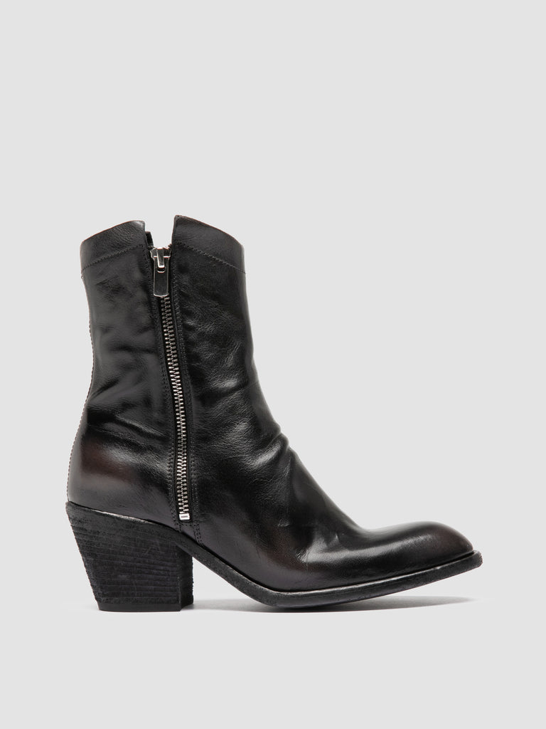 SYDNE 018 - Black Leather Zipped Boots