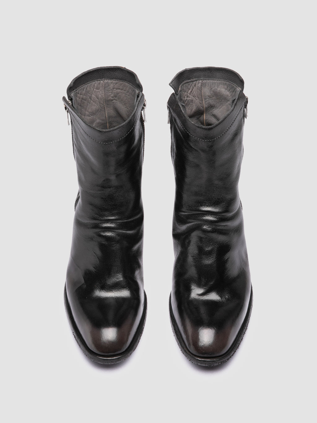 SYDNE 018 - Black Leather Zipped Boots