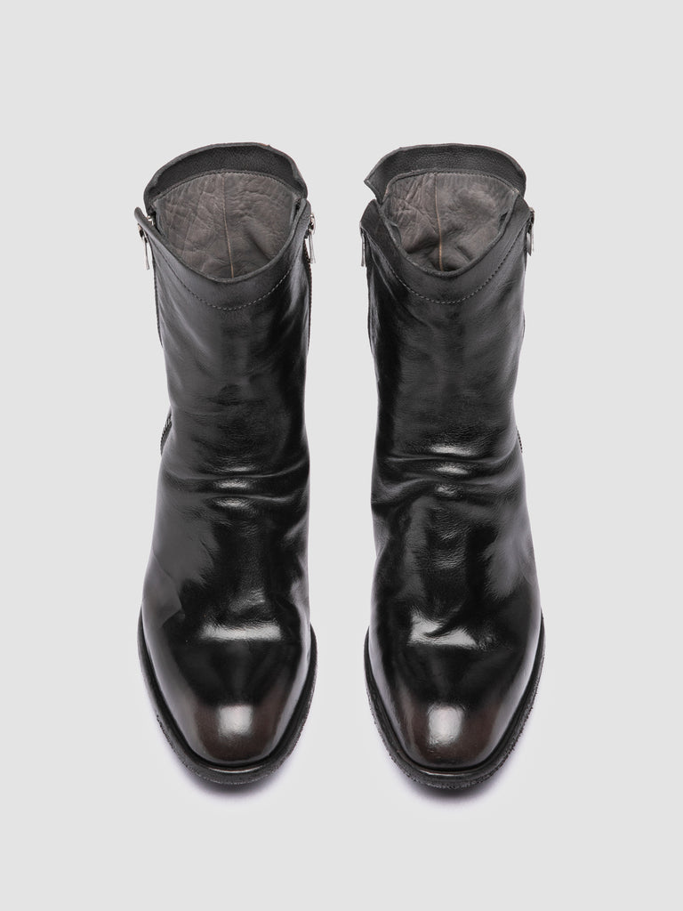 SYDNE 018 - Black Leather Zipped Boots