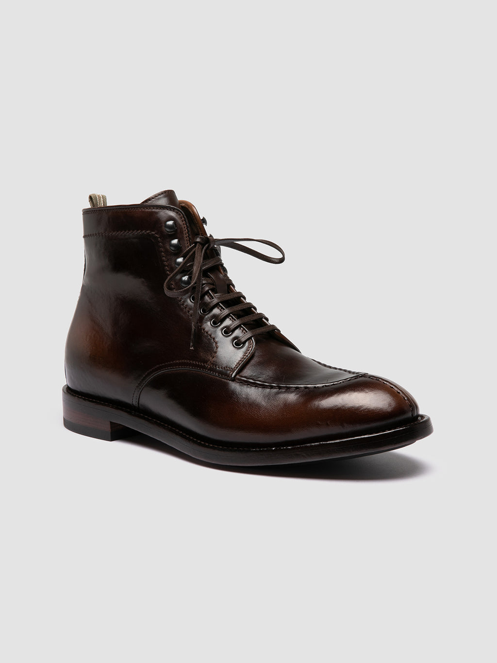 TEMPLE 006 - Brown Leather Lace-up Boots Men Officine Creative - 3