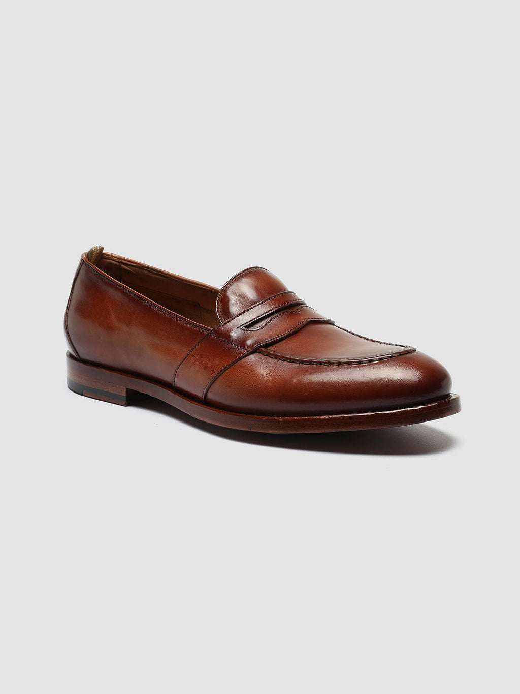 TEMPLE 016 - Brown Leather Penny Loafers - image 3,side view