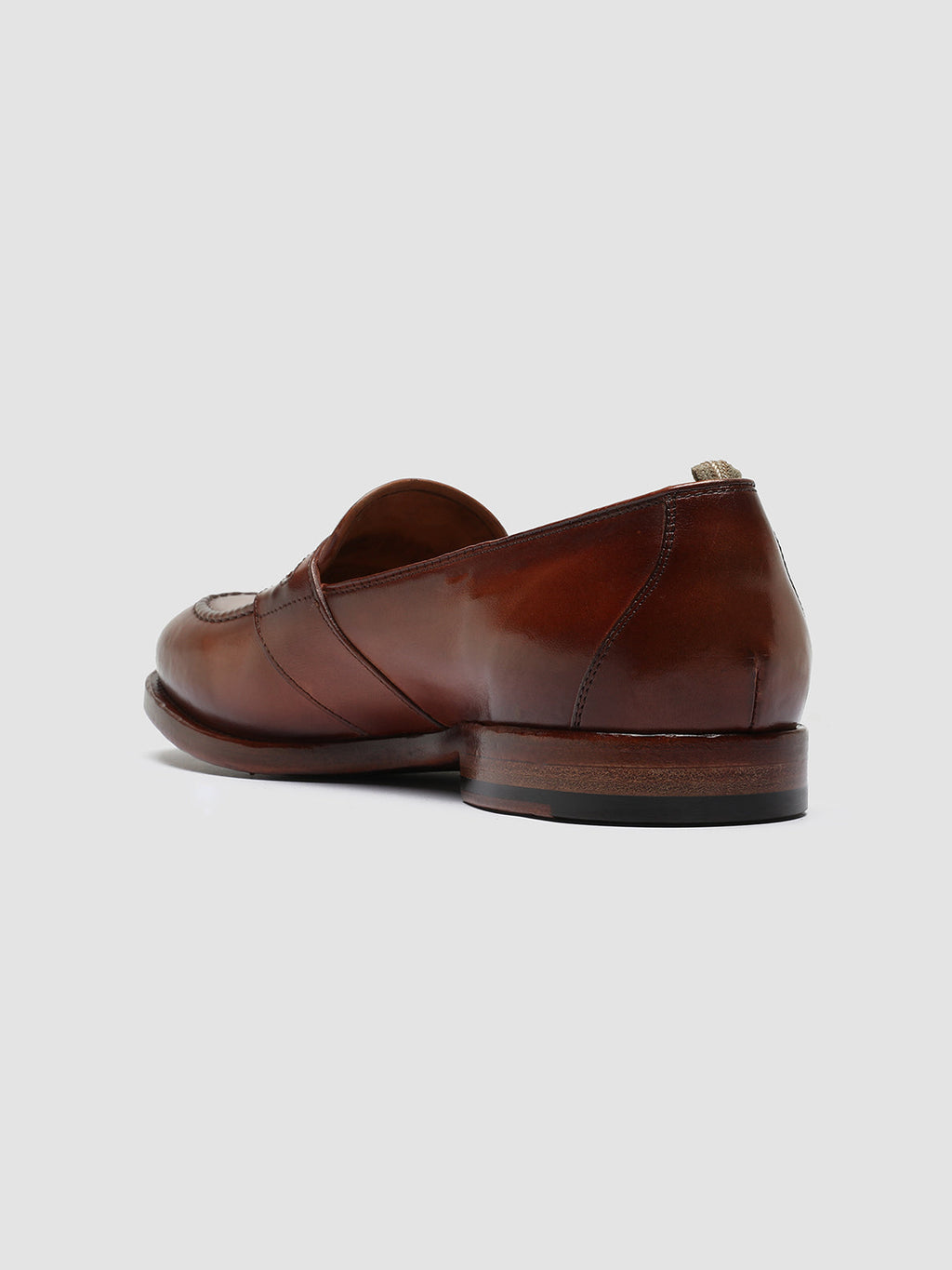 TEMPLE 016 - Brown Leather Penny Loafers - image 4,side view