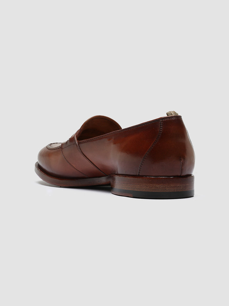 TEMPLE 016 - Brown Leather Penny Loafers