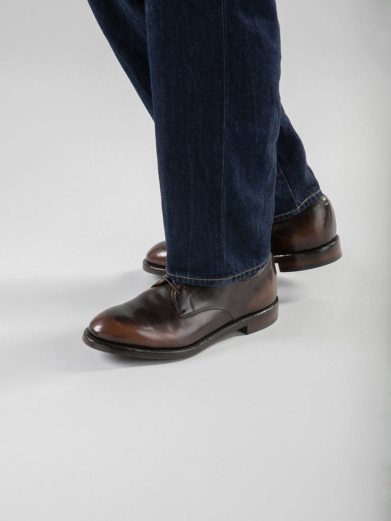 TEMPLE 018 - Brown Leather Derby Shoes Men Officine Creative - 1