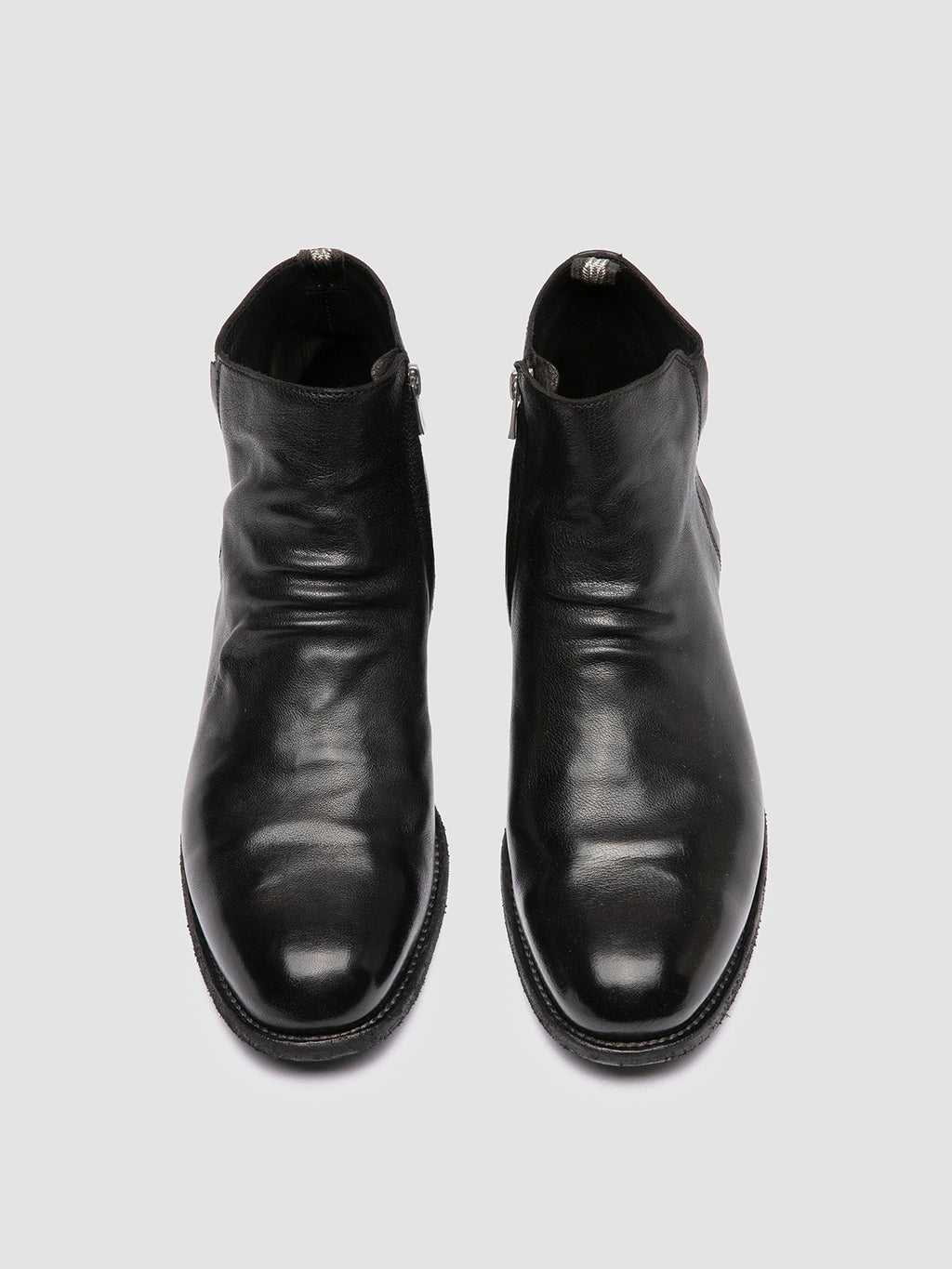 TEMPUS 034 - Black Leather Zipped Boots