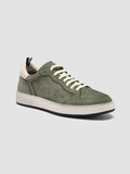 THE ANSWER 002 - Green Leather and Suede Low Top Sneakers Men Officine Creative - 3