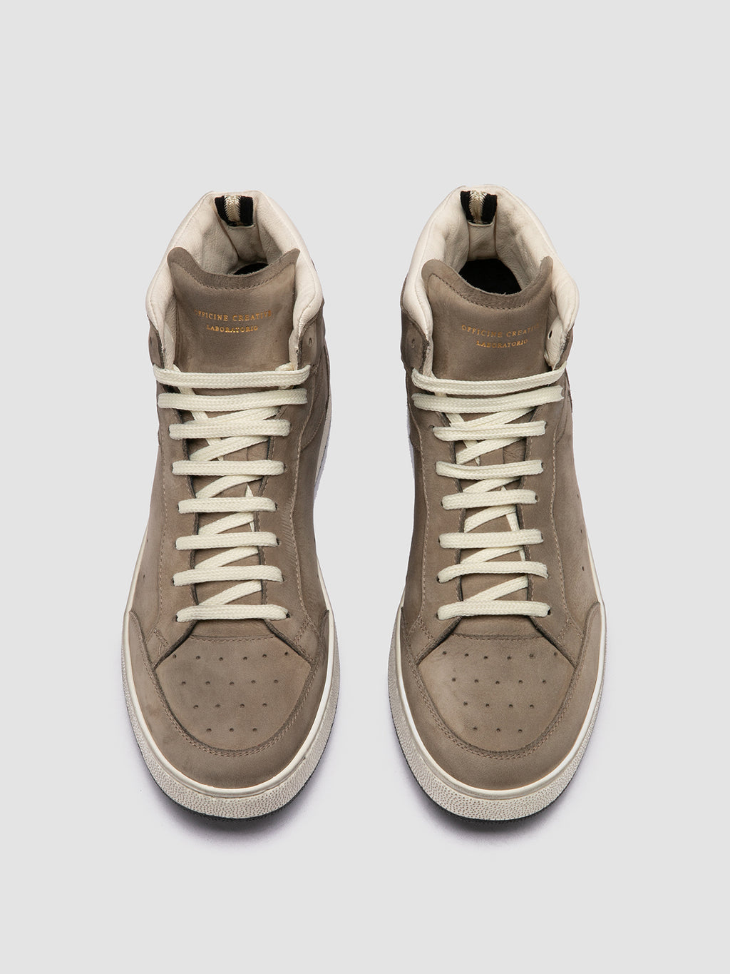 THE ANSWER 004 - Taupe Leather and Suede High Top Sneakers Men Officine Creative - 2