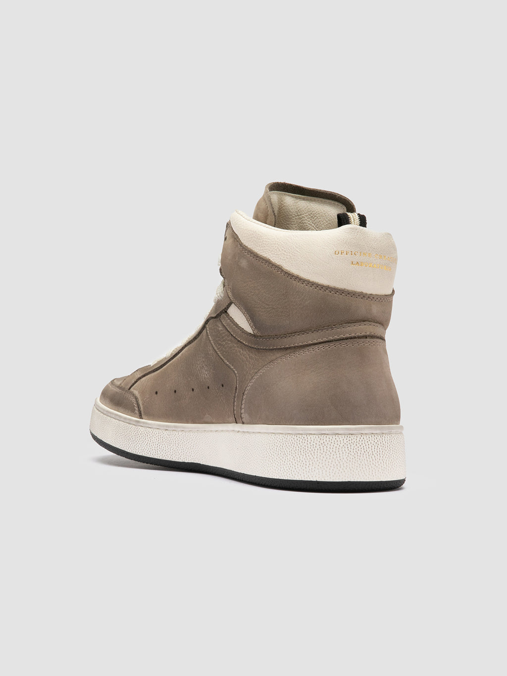 THE ANSWER 004 - Taupe Leather and Suede High Top Sneakers Men Officine Creative - 4