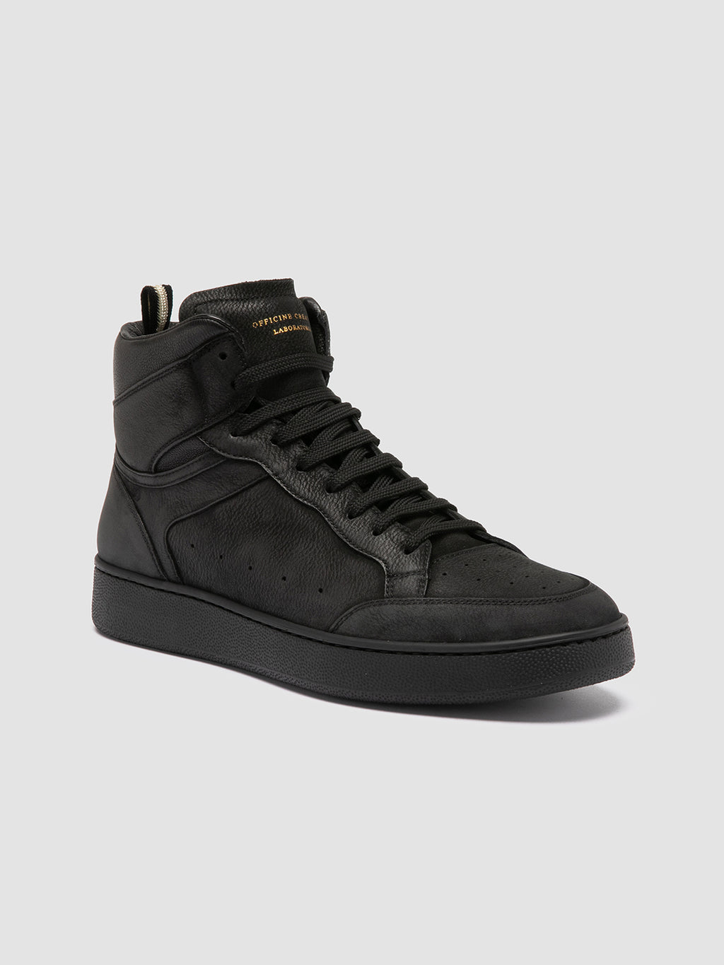 THE ANSWER 004 - Black Leather and Suede High Top Sneakers Men Officine Creative - 3