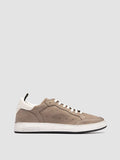 THE ANSWER 002 - Taupe Leather and Suede Low Top Sneakers