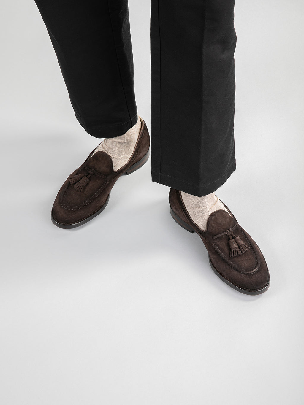 TULANE 001 - Brown Suede Tassel Loafers Men Officine Creative - 1